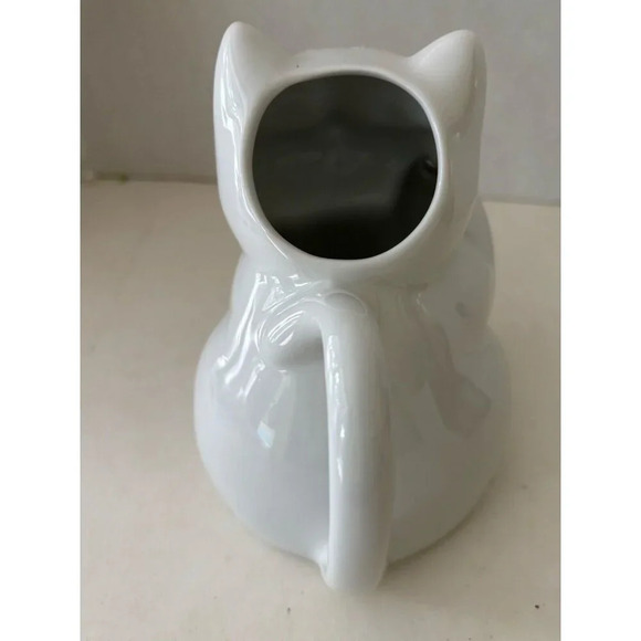 VTG Kitty Cat Creamer Pitcher White Ceramic Small Tea Pot By HIC Japan - Picture 3 of 7